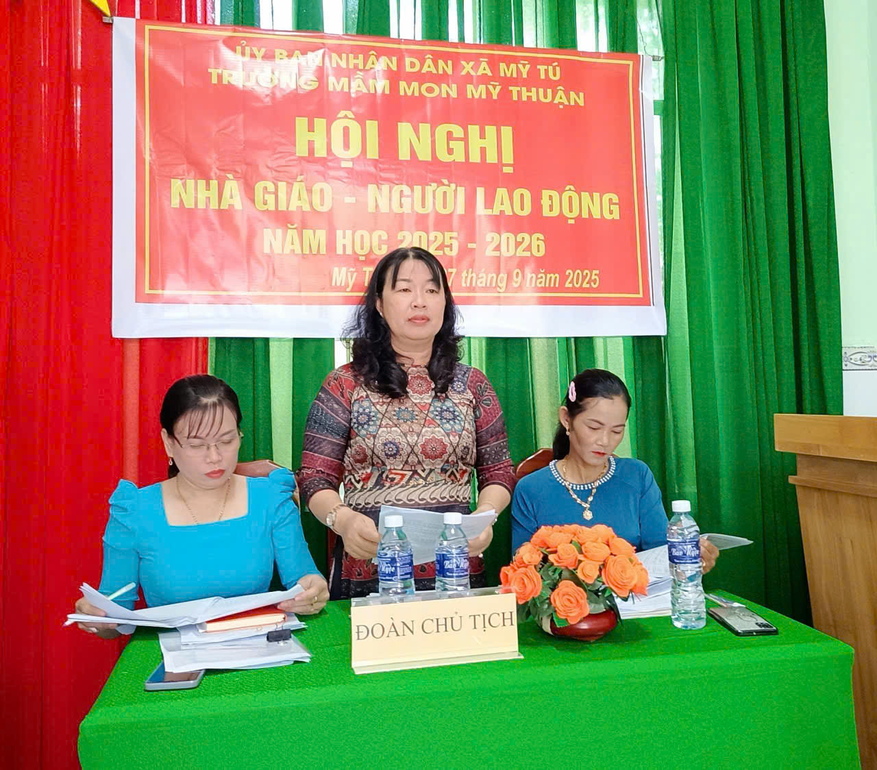 TRƯỜNG MẦM NON MỸ THUẬN TỔ CHỨC HỘI NGHỊ NHÀ GIÁO- NGƯỜI LAO ĐỘNG NĂM HỌC 2025-2026